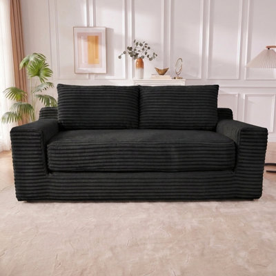 Canapé-lit 56 po convertible en mousse viscoélastique compacte - Velours côtelé, aucun assemblage requis