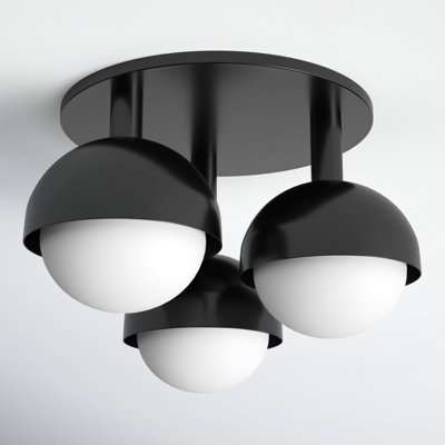 Weston 3 Light Glass Semi Flush Mount