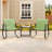 3 Piece Outdoor Patio Set with PVC-coated polyester Rocking Chairs and Solid Wood Armrests-684377487