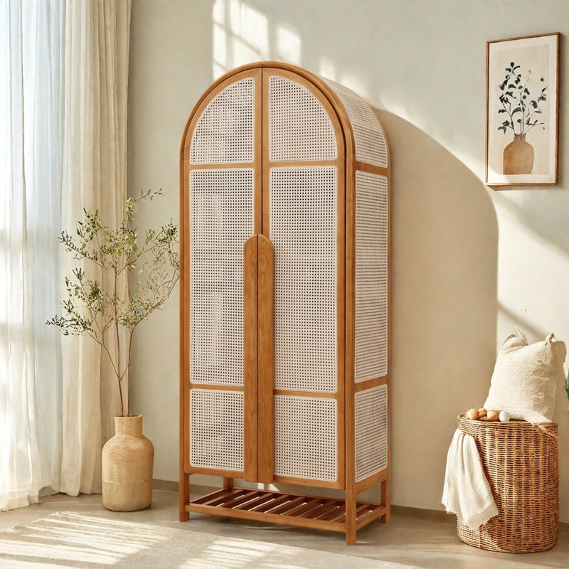 Armoire simple et rétro en bois massif, Cerisier