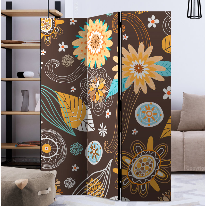 Hrant 172cm H Folding Room Divider, 3