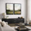 «Minimal Landscape», art à l'aquarelle vert pâle, images murales minimalistes classiques simples, impression sur toile encadrée, ensemble de 2 pièces, 16 x 24 x 2, 24 x 36 x 2-71660346-71660345