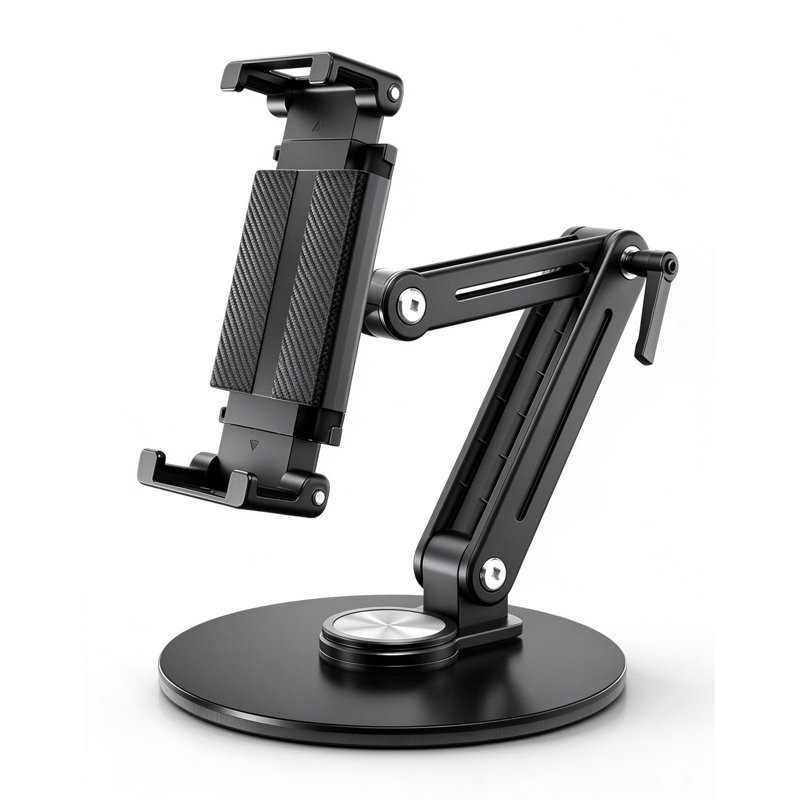 Support pour écran solide en aluminium coulé sous pression solide, support d'écran pliable réglable en hauteur pour écrans portables de 6,5 à 18,5 po, tablettes et tablettes à dessin