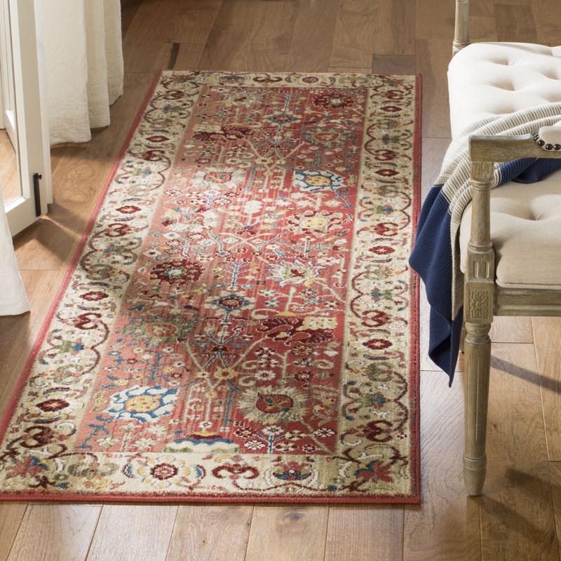 Tapis performance oriental Kurtz, Tapis de couloir 2 pi 6 po x 10 pi, Red/Beige