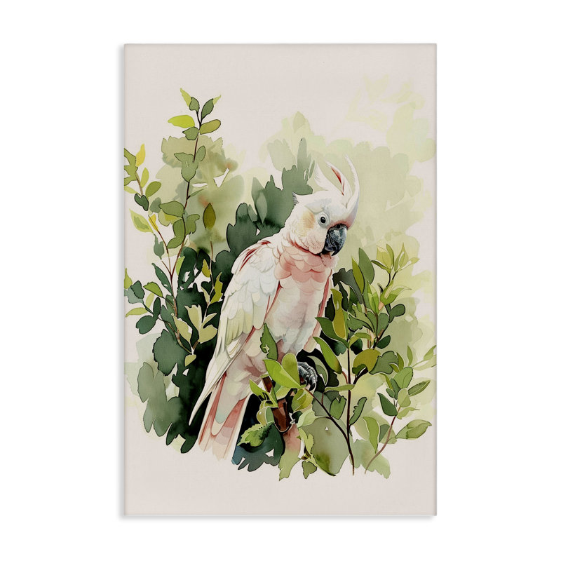  Tropical Parrot Cockatoo Canvas Wall Art by LSR Design Studio, 30" H x 20" W