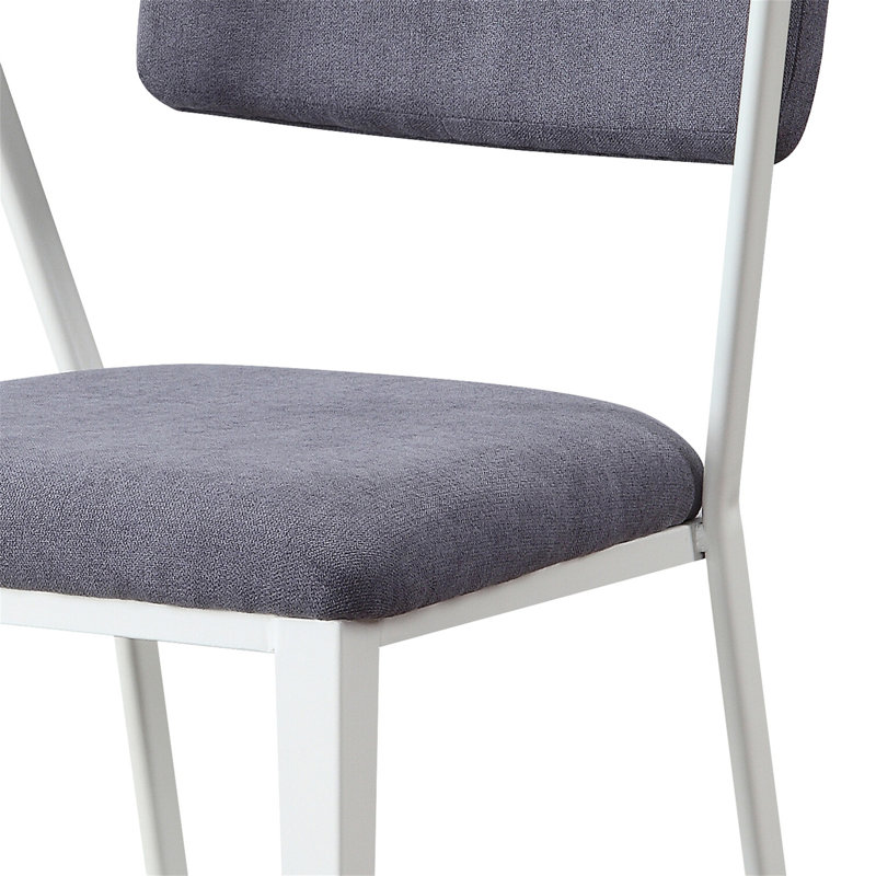 Grey And White Open Back Upholstered Office Chair, White