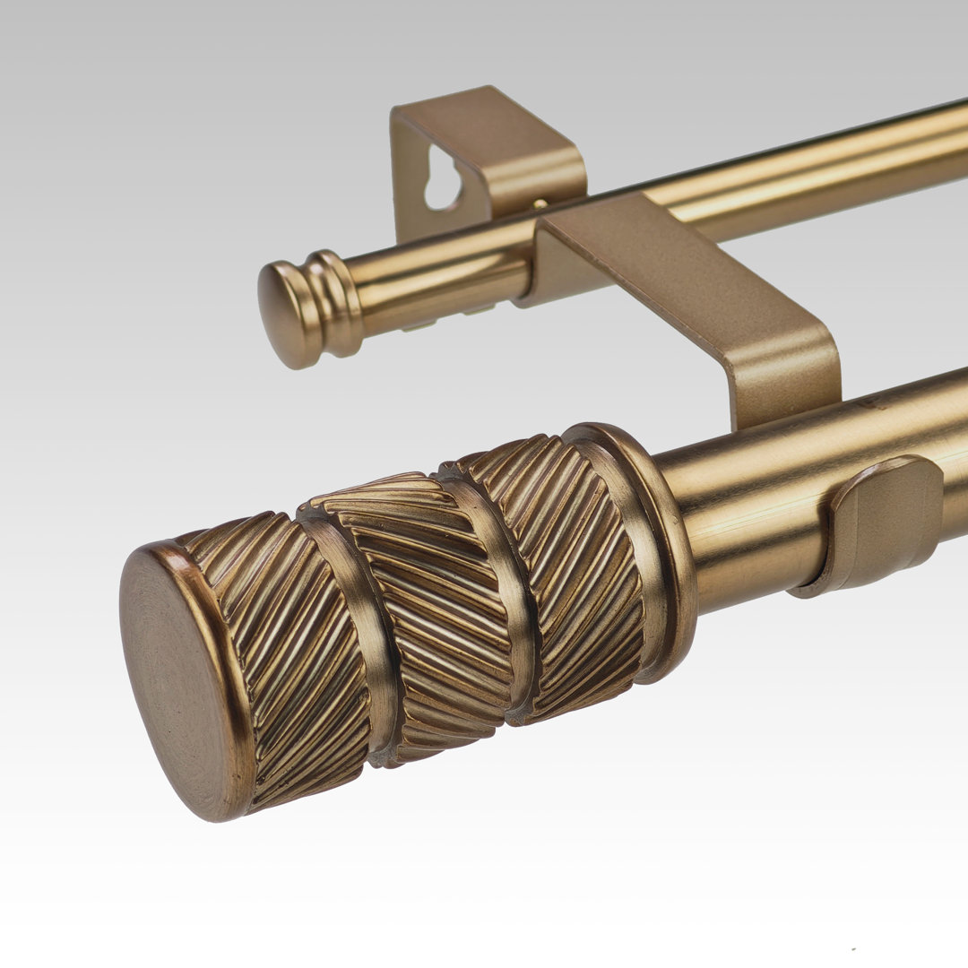 Iron Adjustable 1.12'' Double Curtain Rod House of Hampton® 