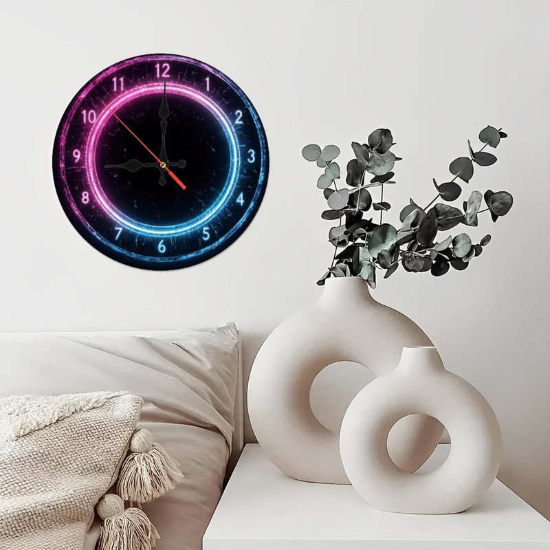 Horloge rose néon