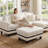 Rectangular Storage Ottoman Bench With Hinged Lid, Faux Leather Footrest For Living Room, Bedroom, Entryway, White&Black, 34"X22.8"X17.5"-230915064