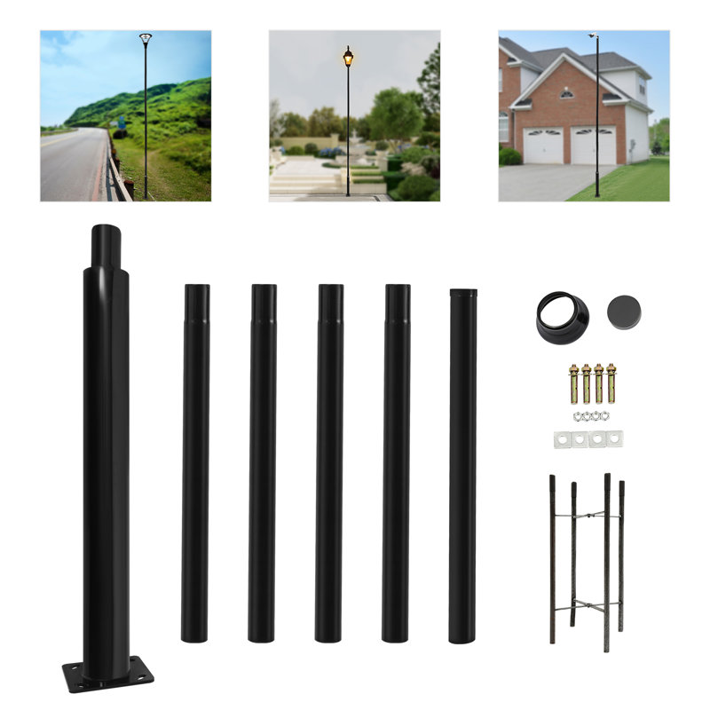 Street Light Pole Street Lamp Post Split Street Lamp Post Suitable For Outdoor Street, 236.22" H x 7.87" W x 7.87" D