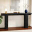 Console 63 po, canapé long en bois