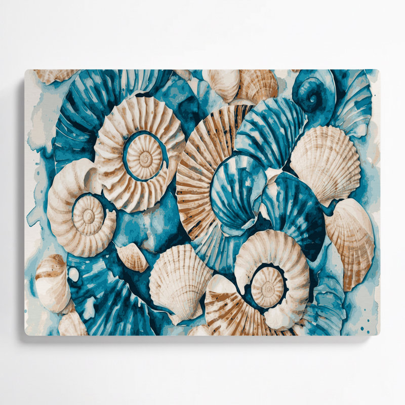 «Coastal Shell Surface Study», art mural en métal beige, H 11 po x l 14 po