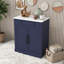 Armoire de rangement autoportante chic avec tiroir, tablettes réglables et plateau en faux marbre-757876224