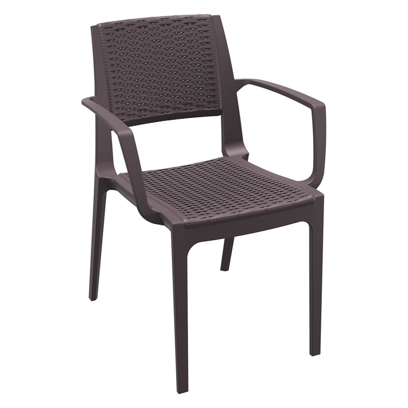 Fauteuil de patio en plastique / résine Ramseur, Brun