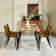 Shivani 5-Piece Modern Dining Set With Rectangular Wood Grain Table And 4 Upholstered Dining Chairs