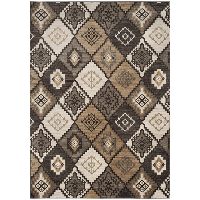 Tapis noir / ivoire Abinante, Rectangle 9 pi x 12 pi