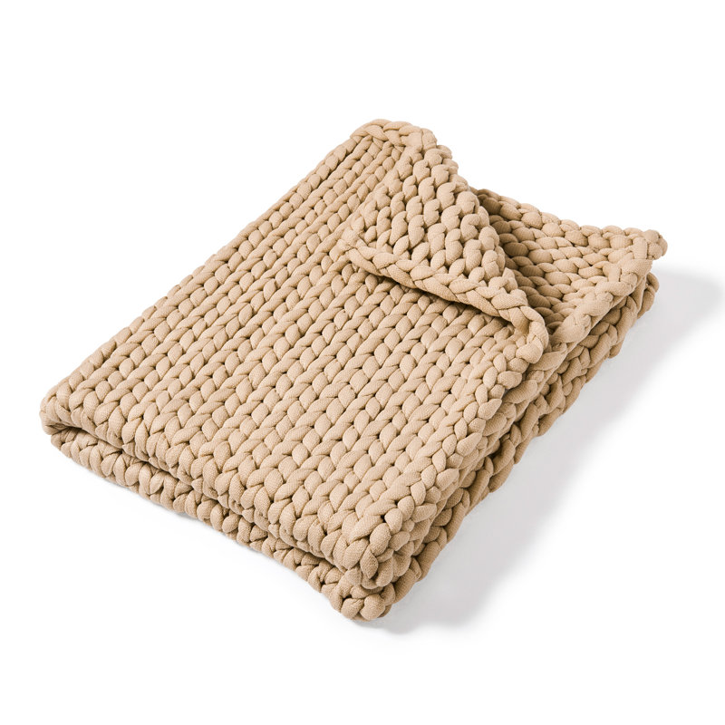 Jeté tissé taupe Donna, Taupe