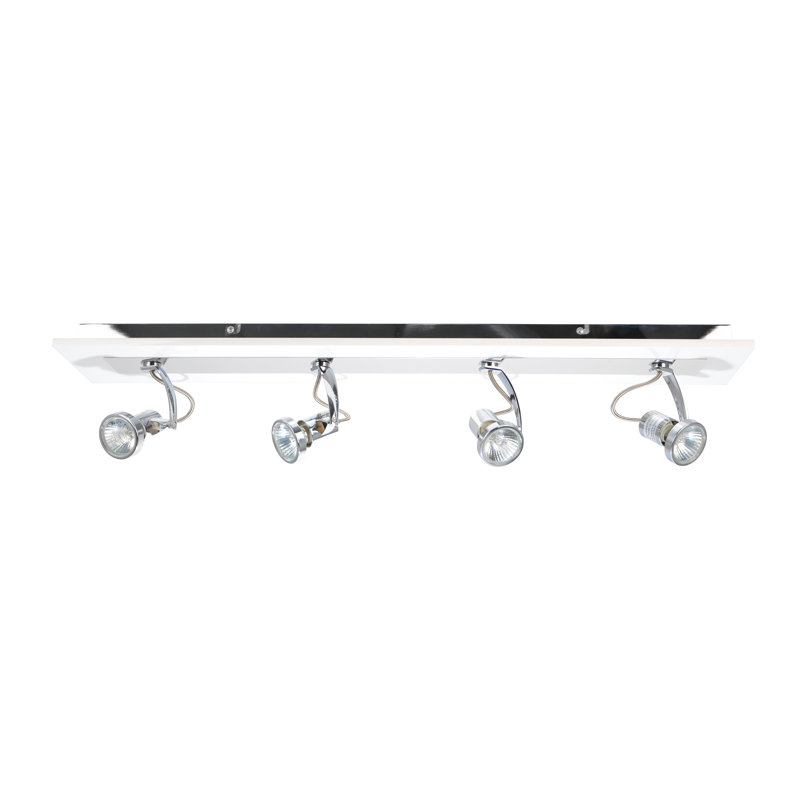 Ensemble de rail d’éclairage 4 lumières fix, Blanc piano