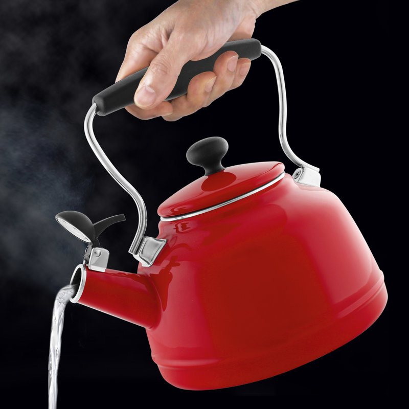 Chantal Vintage 1.7 qt. Whistling Stovetop Kettle, Tomato Bisque