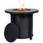 Mokena 24" H x 30" W Propane Fire Pit Outdoor Round Table with Lava Rocks and Cover Lid