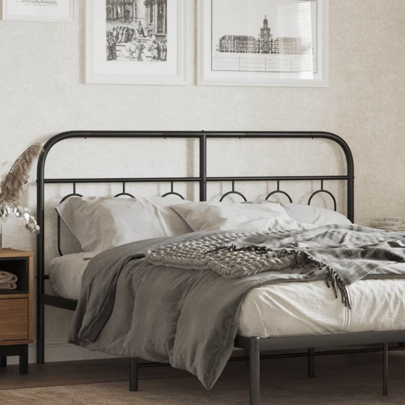 Vidaxl Metal Headboard, Black, 100cm H x 156cm W x 3cm D