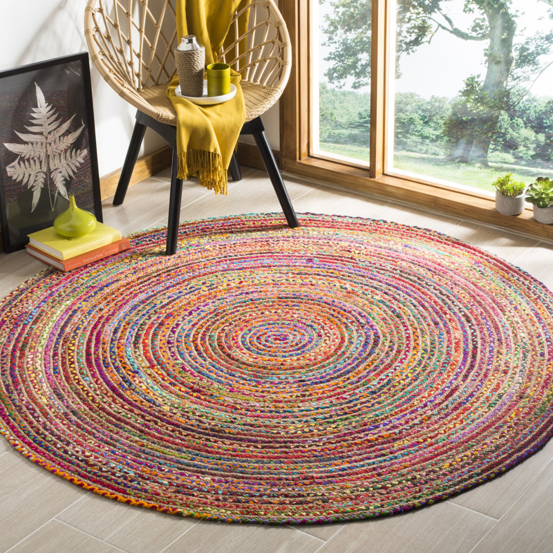 Herzig Multicolor Area Rug, Round 4'