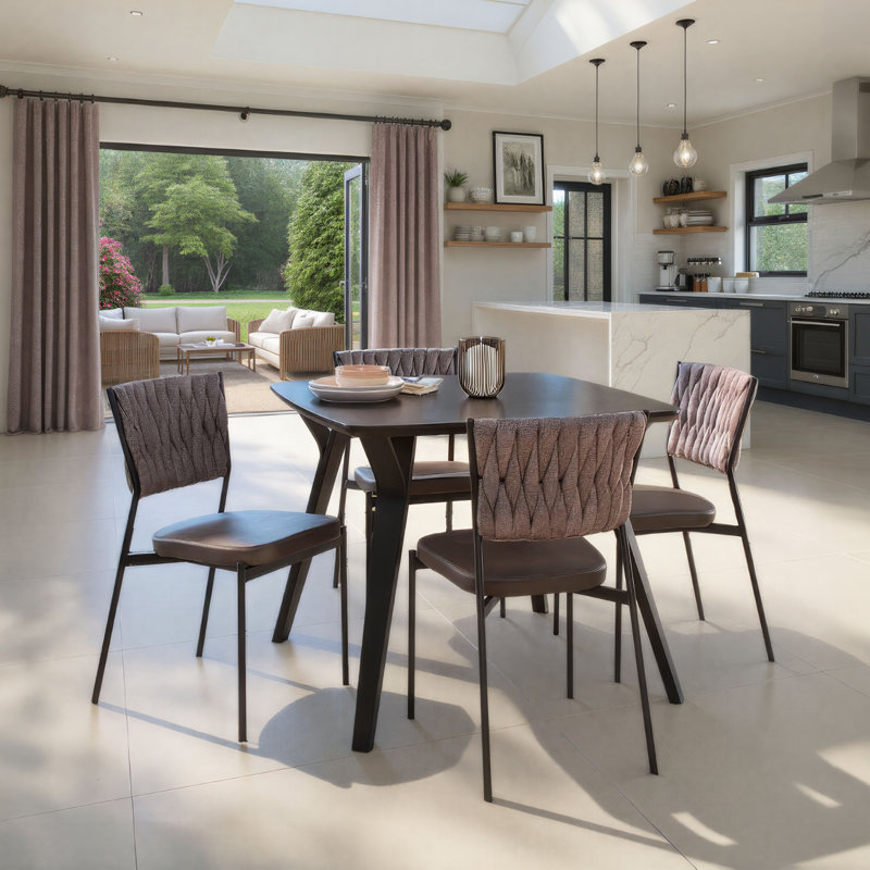 Chaises d'appoint tressées Benley, Brun clair