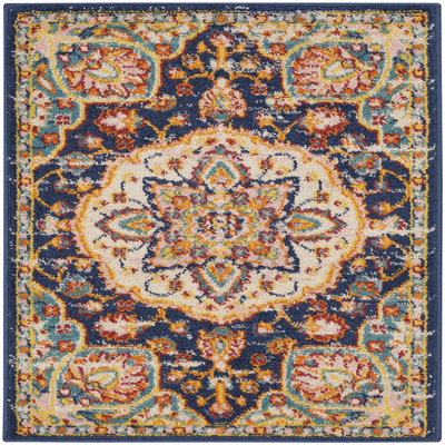 Bloomburg Oriental Machine Woven Polypropylene Indoor/Outdoor Area Rug in Blue/Beige -  Darby Home Co, 58761209E5564FBBA946163A7687AE00