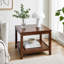 Table de bout en bois massif avec rangement à 2 niveaux, compacte et polyvalente pour le salon et la chambre à coucher-10065997