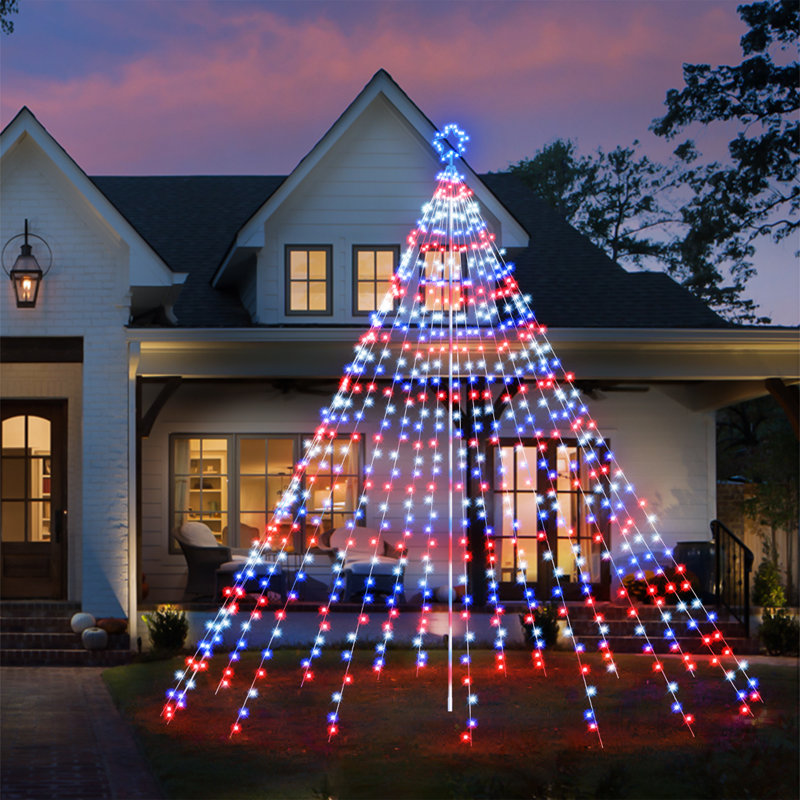 16 lumières cascade de Noël RVB intelligentes avec étoile, 16 pi