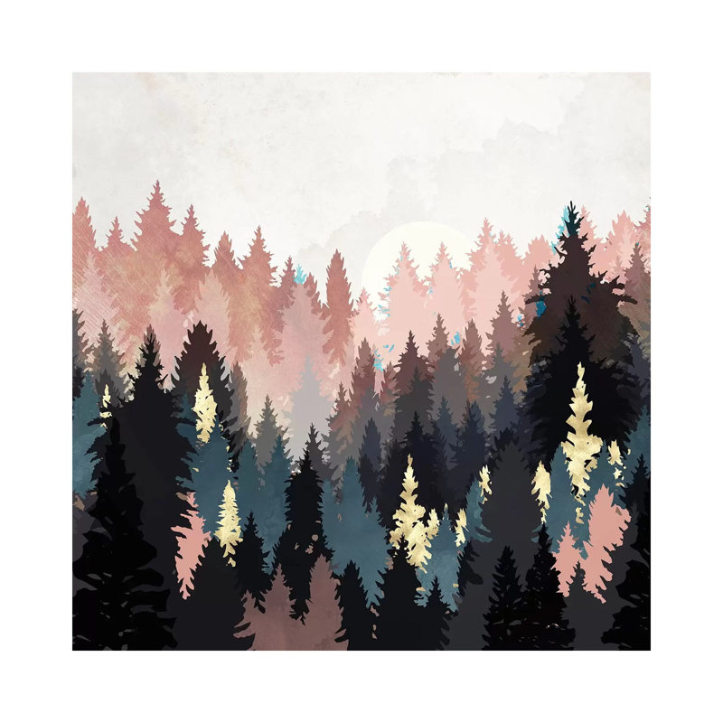 Printemps forêt clair - imprimé, Toile tendue, H 37 po x l 37 po x P 1,5 po