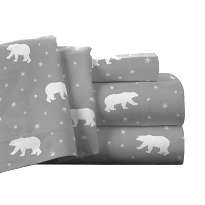 Pointehaven 175 GSM Printed Flannel 100% Cotton Deep Pocket Sheet Set