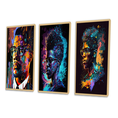 " Malcolm X Illustration " 3 - Pieces