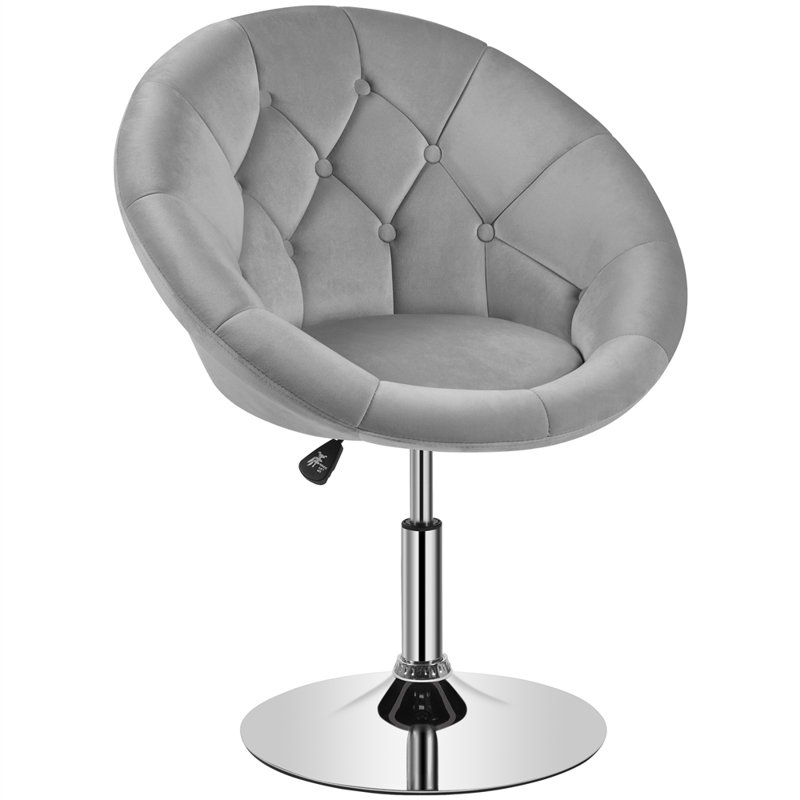Mavin Velvet Swivel Barrel Chair, Green