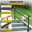 Rampe d'escalier extérieure, convient aux rampes transitionnelles en fer forgé de 1 à 5 marches, rampe d'escalier extérieure réglable avec clôture, rampes pour les marches en béton avec trousse d'installation, noir mat