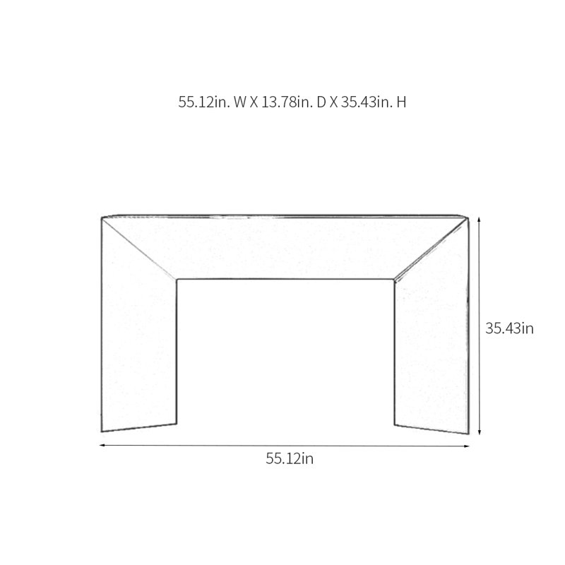 Console moderne minimaliste, Blanc, H 35,43 po x l 55,12 po x P 13,78 po