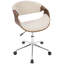 Chaise de bureau en noyer et crème