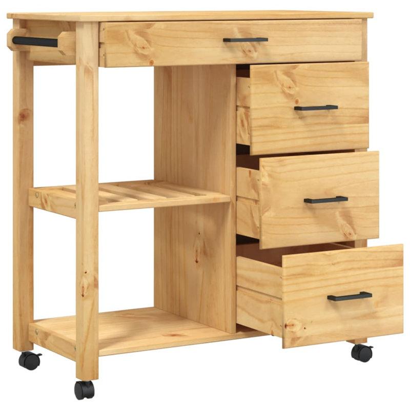 Kitchen Serving Cart, Honey wax