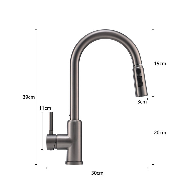 Living And Home Pull Down Kitchen Faucet, Copper