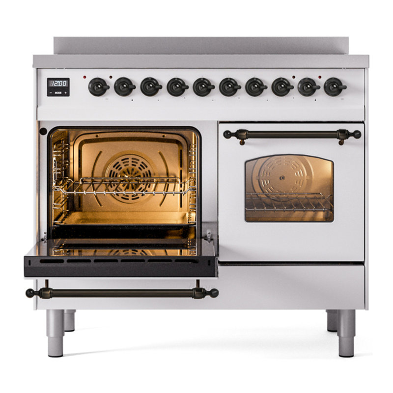 ILVE Nostalgie II 40 in Induction Range, White/Bronze