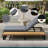 5-Position Adjustable Outdoor Chaise Lounge with Side Table & Cushion, Patio Poolside Recliner-1949077792