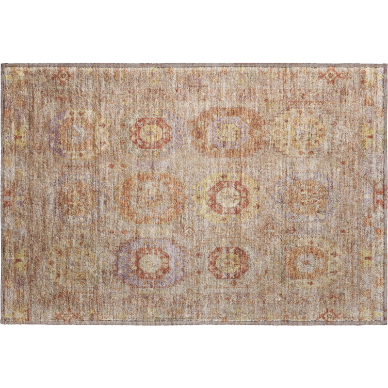 Premium Machine Washable Mayfield AMF2227 Panel Rug, 1'8" x 2'6", Khaki