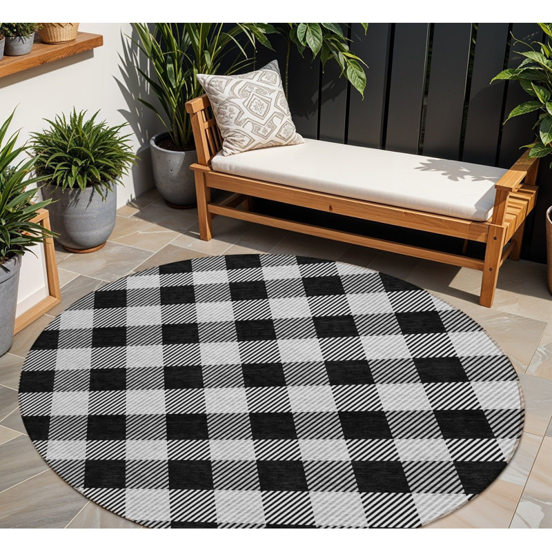 Tapis rond noir 8 po