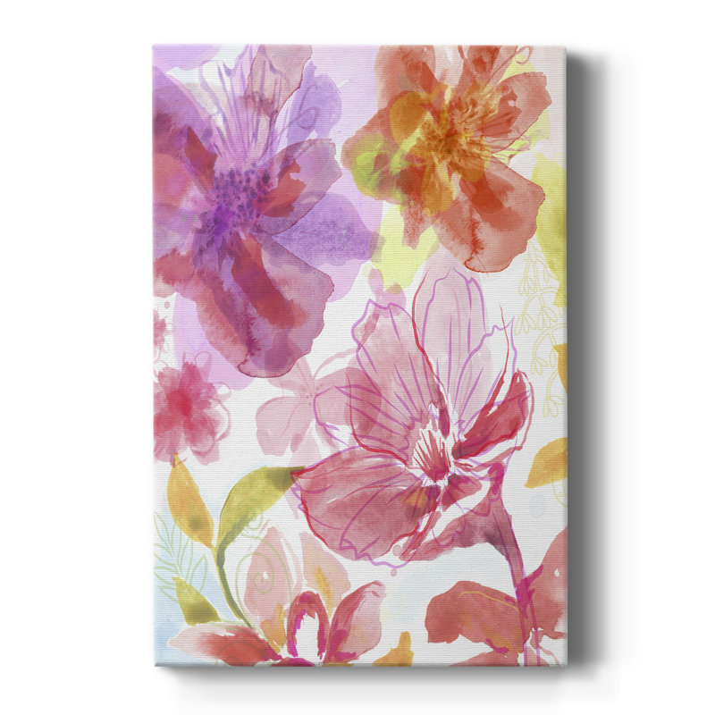 Blossoms in the Sun III - peinture sur toile tendue, H 48 po x l 32 po x P 1 po