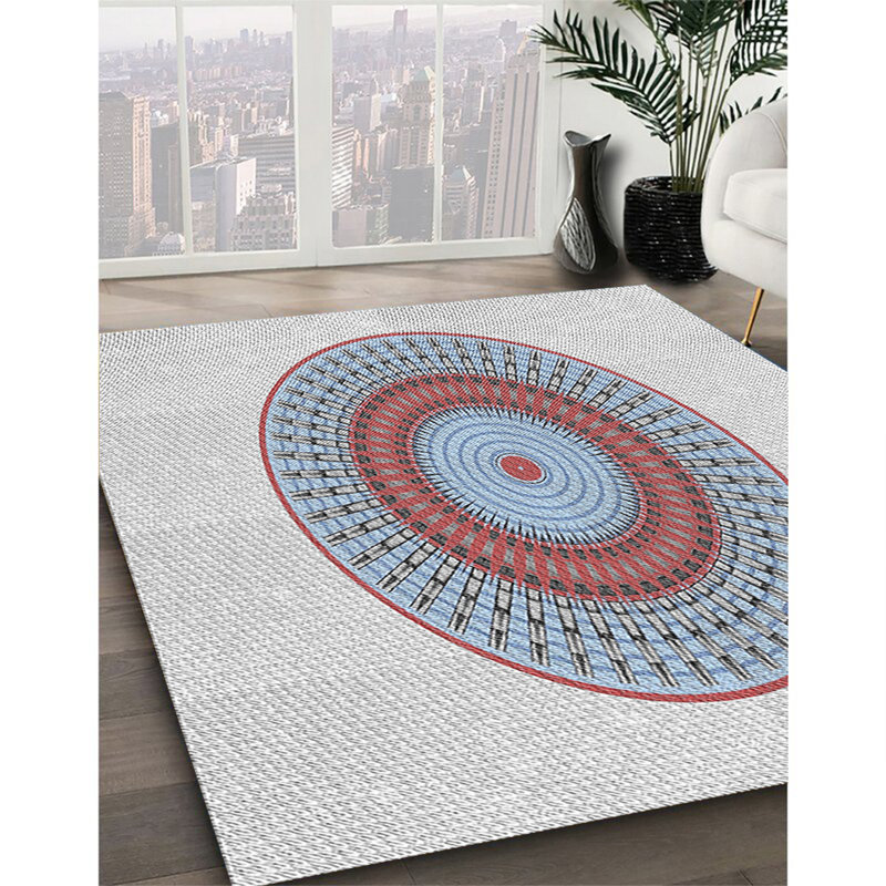 Geometric Indoor Rug, Round 5'