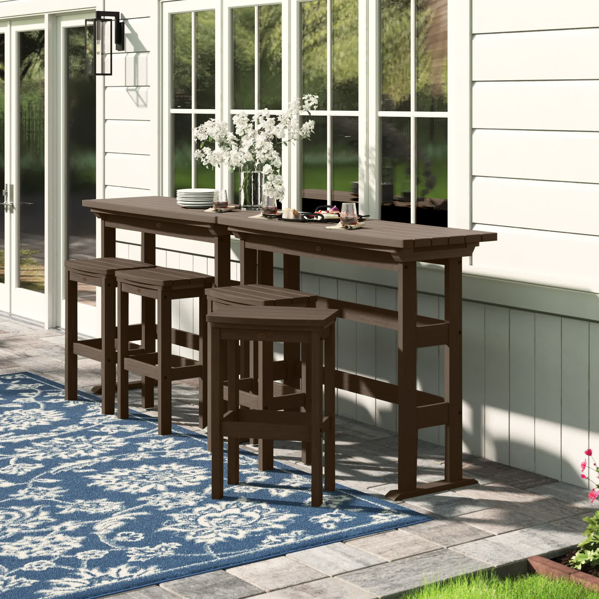 Arbnora Rectangular 4 Person 54 Long Bar Height Dining Set