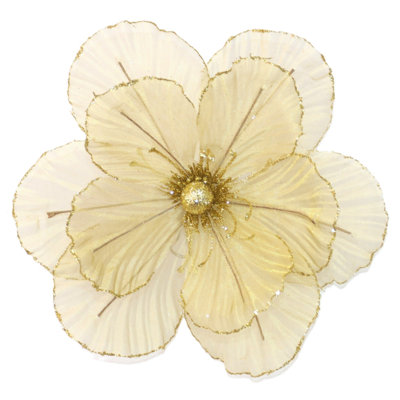 Sheer Clip On Magnolia Flower Pick