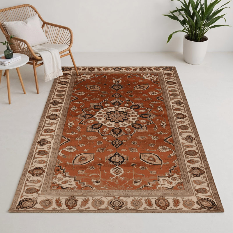 Tapis d'intérieur et d'extérieur brun Persian