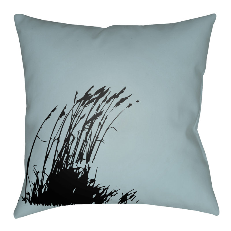 Litchfield Wind Outdoor Throw Pillow, 20" H x 20" W, Light Blue/Onyx Black