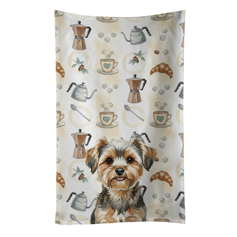 Yorkiepoo Coffee Bar Kitchen Towel, Yorkiepoo
